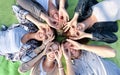 Group of students or teenagers lying in circle Royalty Free Stock Photo