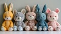 Group of Stuffed Animals on Table Royalty Free Stock Photo