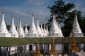 Group of stupas in Sanda Muni Paya temple of Myanmar. Royalty Free Stock Photo