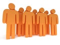 Group of stylized orange people Royalty Free Stock Photo