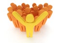 Group of stylized orange people with teamleader Royalty Free Stock Photo