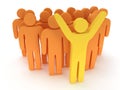 Group of stylized orange people with teamleader Royalty Free Stock Photo