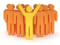 Group of stylized orange people with teamleader