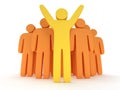 Group of stylized orange people with teamleader Royalty Free Stock Photo
