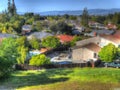 Suburban houses in San Jose at springtime