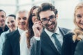 group of successful business people standing in a row Royalty Free Stock Photo