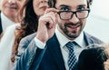 group of successful business people standing in a row Royalty Free Stock Photo