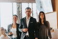 Group of successful business people standing together at office. Royalty Free Stock Photo