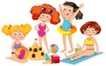 A group of summer kids Royalty Free Stock Photo