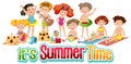 A group of summer kids Royalty Free Stock Photo