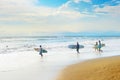 Group of surfers, Bali island Royalty Free Stock Photo