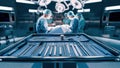 A group of surgeons in a hospital room with surgical tools, AI Royalty Free Stock Photo