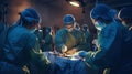 A group of surgeons performing surgery in an operating room. Generative AI image. Royalty Free Stock Photo