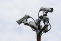 A group of surveillance cameras Royalty Free Stock Photo