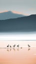 A group of swans walking together generative AI Royalty Free Stock Photo