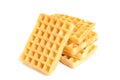 Group of sweet belgian waffles isolated