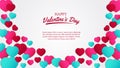 Group sweet colorful heart shape illustration for greeting card poster banner template