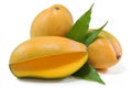 Sweet mango fruits isolated on white background Royalty Free Stock Photo