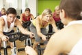 Group Taking Part In Spinning Class In Gym Royalty Free Stock Photo