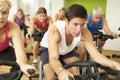 Group Taking Part In Spinning Class In Gym Royalty Free Stock Photo