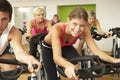 Group Taking Part In Spinning Class In Gym Royalty Free Stock Photo