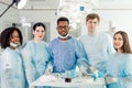Group of talented multiracial doctors and nurses in a hospital Royalty Free Stock Photo