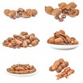 Group of Tamarind close-up isolated on white background Royalty Free Stock Photo