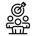 Group target credibility icon, outline style