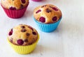 Group of tasty muffins placed on table Royalty Free Stock Photo