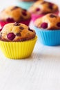 Group of tasty muffins placed on table Royalty Free Stock Photo