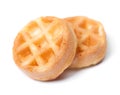 Group of tasty round mini waffles