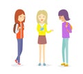 Group of teen girl talking