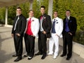 A Group of Teenage Boys in Tuxedos at the Prom Royalty Free Stock Photo