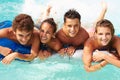 Group Of Teenage Friends Having Fun In Swimming Pool Royalty Free Stock Photo