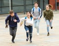 Teenager school kids running Royalty Free Stock Photo