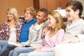 Group Of Teenage Friends Sitting On Sofa At Home Royalty Free Stock Photo