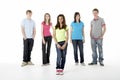 Group of Teenage Friends in Studio Royalty Free Stock Photo