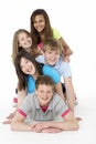 Group of Teenage Friends in Studio Royalty Free Stock Photo