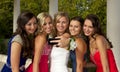 A Group of Teenage Prom Girls Taking a Selfie Royalty Free Stock Photo