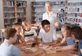 Schoolers discussing in group Royalty Free Stock Photo