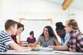 Group Of Teenage Students Collaborating On Project In Classroom