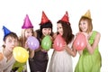 Group of teenagers celebrate birthday. Royalty Free Stock Photo