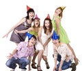 Group of teenagers celebrate birthday. Royalty Free Stock Photo