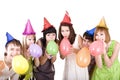 Group of teenagers celebrate birthday. Royalty Free Stock Photo