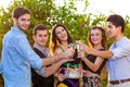 Group of teenagers celebrating a birthday Royalty Free Stock Photo