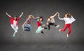 Group of teenagers jumping Royalty Free Stock Photo