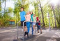 Group of teens holding and hanging on brachiating Royalty Free Stock Photo