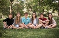Group of Teens Outdoors Royalty Free Stock Photo