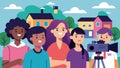 A group of teens produce a short documentary film featuring interviews with longtime residents offering insight into the Royalty Free Stock Photo