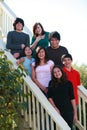 Group of teens on stairs Royalty Free Stock Photo